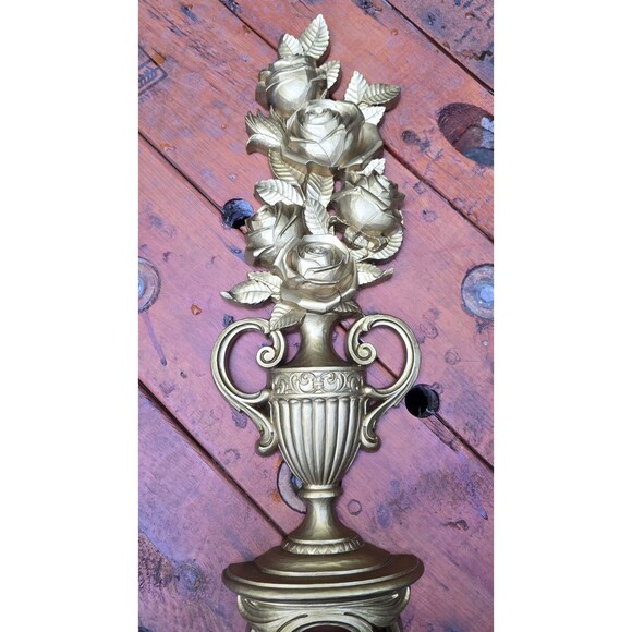 Vintage 1970 Syroco Gold Topiary Floral Wall Hanging Hollywood Regency 23” 7188 - Picture 2 of 5